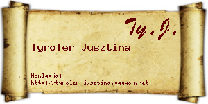 Tyroler Jusztina névjegykártya